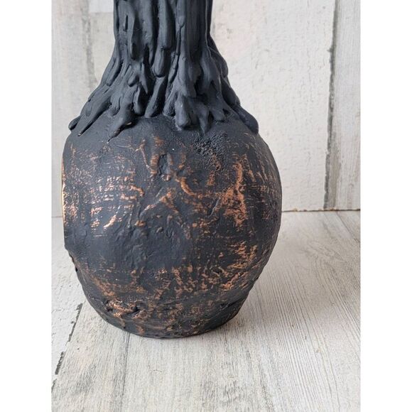 Halloween lit up black skull candle prop Decor scary skeletonq - Picture 7 of 12